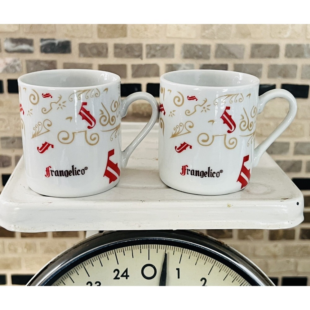 Frangelico Liqueur Demi Cup Mug Espresso Shot Mini 2 1/4" Tall Set of‎ 2